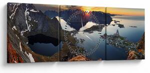 Slika - Planinski pejzaž, Norveška (sa satom) (90x30 cm)