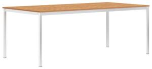 VidaXL Vrtni blagovaonski stol 200x100x75 cm masivna tikovina i čelik