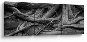 Slika - Korijenje stabla (sa satom) (90x30 cm)