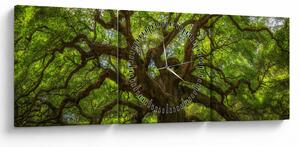 Slika - Zeleno stablo (sa satom) (90x30 cm)