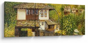 Slika - Vikendice ljeti (sa satom) (90x30 cm)