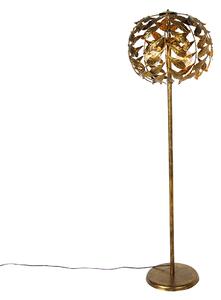 Vintage podna lampa antikno zlato 45 cm 2 svjetla - lipa