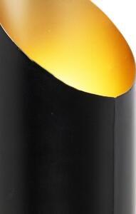 Zidna lampa crna sa zlatnom unutrašnjošću 2 svjetla - Whistle