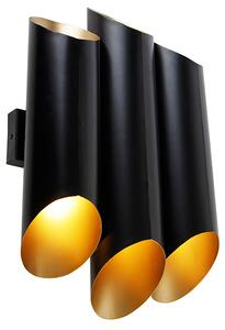 Zidna lampa crna sa zlatnom unutrašnjošću 6 svjetala - Whistle