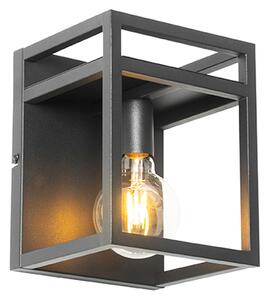 Industrijska zidna svjetiljka crna s stalkom - Cage Rack