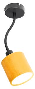 Zidna lampa crna sa abažurom žuti prekidač i fex krak - Merwe