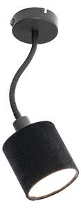 Zidna svjetiljka crna s prekidačem za sjenilo crne boje i fleksibilnom rukom - Merwe