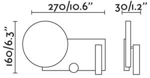 FARO 20066 - LED Prigušiva zidna lampica KLEE LED/10W/230V + LED/3W lijeva