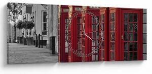 Slika - Telefonske govornice u Londonu (sa satom) (90x30 cm)