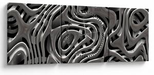 Slika - Metalna apstrakcija (sa satom) (90x30 cm)