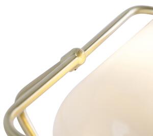 Klasična bilježnička svjetiljka zlatna s opalovim staklom - Banker