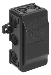 Junction boxes S elastic cut-off glands 45 x 90 mm click IP54, Crna