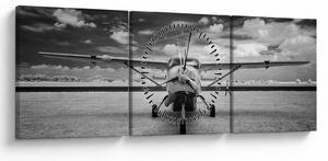 Slika - Avion crno-bijeli (sa satom) (90x30 cm)