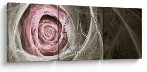 Slika - Apstraktna ruža svijetlo ružičasta (sa satom) (90x30 cm)