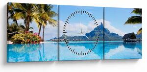 Slika - Palme i plaže (sa satom) (90x30 cm)