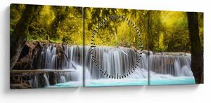 Slika - Vodopad, sa svijetlim bojama (sa satom) (90x30 cm)