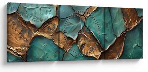 Slika - Zeleno-zlatna slika (sa satom) (90x30 cm)