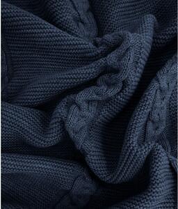 Tamnoplavi pamučni prekrivač za bračni krevet 200x220 cm Trenza - Oyo Concept