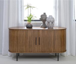 Smeđa niska komoda u dekoru hrasta 140x76 cm Nola - Unique Furniture