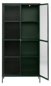 Tamno zelena metalna vitrina 90x190 cm Bronco - Unique Furniture