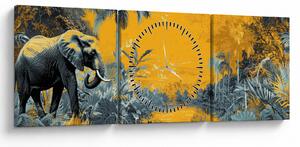 Slika - Slon u prirodi (sa satom) (90x30 cm)