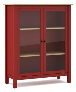 Crvena/natur vitrina od borovine 90x110 cm Misti - Marckeric