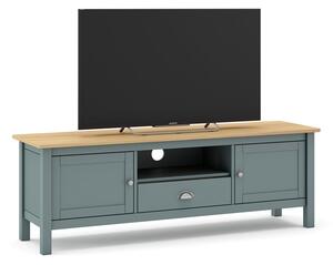 Zeleno-sivi/natur TV stol od borovine 158x53 cm Misti - Marckeric