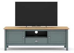 Zeleno-sivi/natur TV stol od borovine 158x53 cm Misti - Marckeric