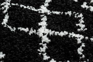 Tepih BERBER ETHNIC G3802 krug crno / Bijela rese Berberski marokanski shaggy