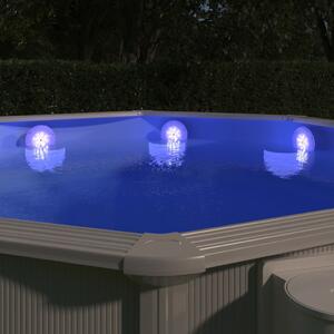VidaXL Potopna plutajuća LED svjetiljka za bazen s daljinskim bijela