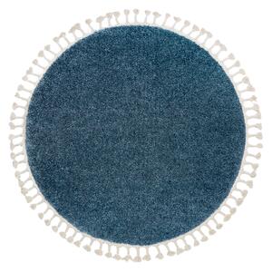 Tepih BERBER 9000 krug plava rese Berberski marokanski shaggy