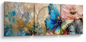 Slika - Slikanje cvijeća i leptira (sa satom) (90x30 cm)