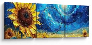 Slika - Slikanje suncokreta (sa satom) (90x30 cm)