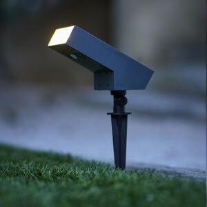 Lumisky Soltek LED solarni reflektor na zemljani klin, antracit, duljina 13 cm, prigušiva, Crno, Aluminij