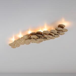 Paul Neuhaus Stropna lampa Virella, boja antiknog mjed, duljina 110 cm, metal, prigušiva, Bronca / stari mesing, Dnevni boravak/blagovaonica, Aluminij