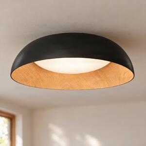 Lindby Gracyn LED stropna svjetiljka, crna, Ø 50 cm, prigušivanje u koracima, prigušiva, Crno, Dnevni boravak/blagovaonica, Plastika