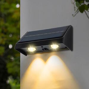 Lumisky Kyla LED solarna zidna svjetiljka, crna, širina 11 cm, set od 4 komada, Crno, Plastika