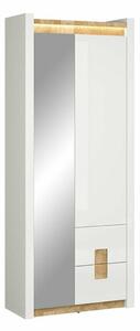 Ormar Boston BH113Vestminsterski hrast, Sjajno bijela, 202x82x37cm, Porte guardarobaVrata ormari: Klasična vrata