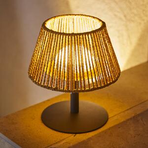 Lumisky Raffy LED punjiva stolna lampa, antracit/svijetlosmeđa, visina 22 cm, IP44, prigušiva, Crno, Metal