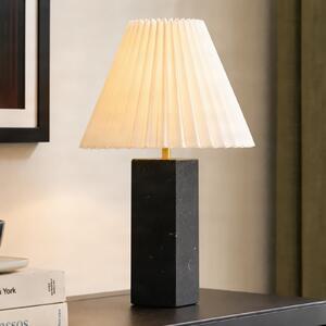 NOLA Stolna lampa Asher, visina 45 cm, crna i bijela, mramor, Bijela, Dnevni boravak/blagovaonica, Tkanina / tekstil