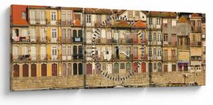 Slika - Obalna četvrt, Portugal (sa satom) (90x30 cm)