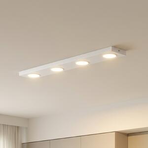 SIGMA Stropna lampa Hero, bijela, 4 žarulje, 75 x 12 cm, metalna, GX53, prigušiva, Bijela, Područje hodnika, Metal, Stropni kvadrat izravno