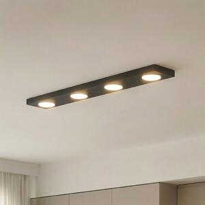 SIGMA Stropna lampa Hero, crna, 4 žarulje, 75 x 12 cm, metalna, GX53, prigušiva, Crno, Područje hodnika, Metal, Stropni kvadrat izravno