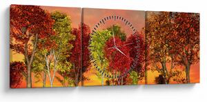 Slika - Obojeno drveće (sa satom) (90x30 cm)