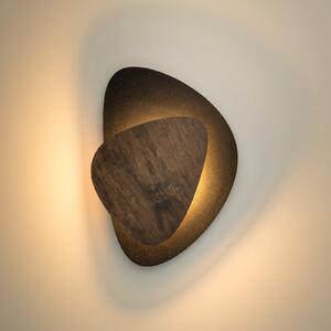 SIGMA LED zidna svjetiljka Pedra, crna/wenge, čelik, drvo, 3000 K, Crno, Dnevni boravak/blagovaonica, Metal