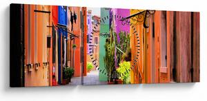 Slika - Šarena kuća u Buranu, Venecija (sa satom) (90x30 cm)