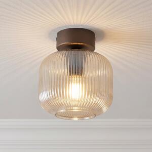TK Lighting Stropna svjetiljka Salvia, smeđa/konjak, staklo, Ø 15 cm, E14, prigušiva, Smeđa / hrđa, Dnevni boravak/blagovaonica, Staklo