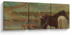 Slika - Edgar Degas, Horses in a Meadow, reprodukcije (sa satom) (90x30 cm)