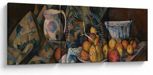 Slika - Paul Cézanne, Still Life with Apples and Peaches, reprodukcije (sa satom) (90x30 cm)