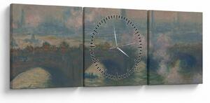 Slika - Claude Monet, Waterloo Bridge, Gray Day, reprodukcije (sa satom) (90x30 cm)